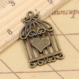 10pcs Charms Birdcage Heart 20x33mm Tibetan Silver Color Pendants Antique Jewelry Making DIY Handmade Craft
