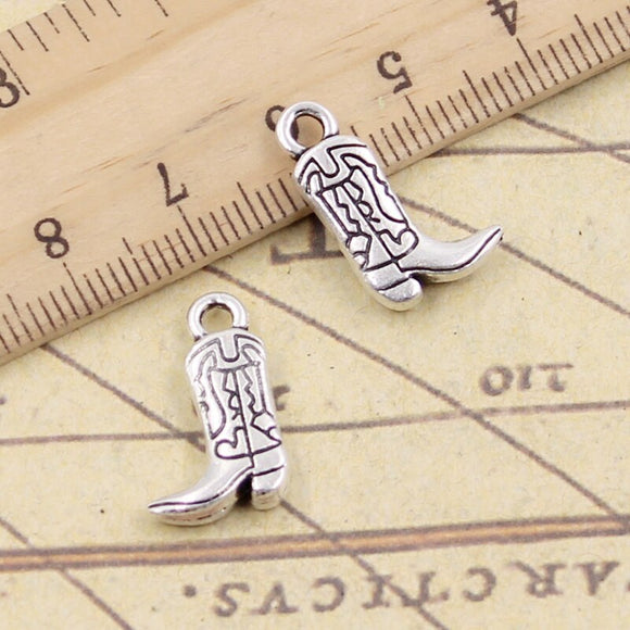 10pcs Charms Boots Shoes 18x11mm Tibetan Silver Color Pendants Antique Jewelry Making DIY Handmade Craft Pendant