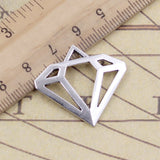 10pcs Charms Brilliant Diamonds Logo 28x30mm Tibetan Bronze Silver Color Pendants Antique Jewelry Making DIY Handmade Craft