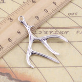 10pcs Charms Buckhorn Antler Deer 51x40mm Tibetan Silver Color Pendants Antique Jewelry Making DIY Handmade Craft  h1206
