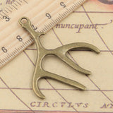 10pcs Charms Buckhorn Antler Deer 51x40mm Tibetan Silver Color Pendants Antique Jewelry Making DIY Handmade Craft  h1206