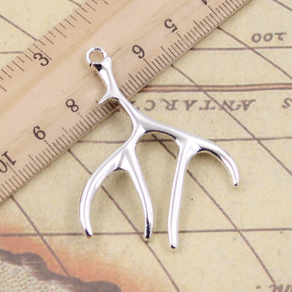 10pcs Charms Buckhorn Antler Deer 51x40mm Tibetan Silver Color Pendants Antique Jewelry Making DIY Handmade Craft  h1206