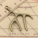 10pcs Charms Buckhorn Antler Deer 51x40mm Tibetan Silver Color Pendants Antique Jewelry Making DIY Handmade Craft  h1206