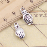 10pcs Charms Buddhism Hand Buddha Palm 18x8mm Tibetan Bronze Silver Color Pendants Antique Jewelry Making DIY Handmade Craft
