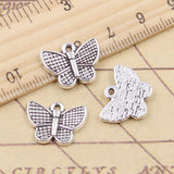 10pcs Charms Butterfly 13x17mm Tibetan Silver Color Pendants Antique Jewelry Making DIY Handmade Craft