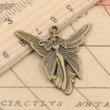 10pcs Charms Butterfly Angel 38x37mm Tibetan Bronze Silver Color Pendants Antique Jewelry Making DIY Handmade Craft