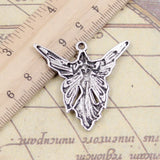 10pcs Charms Butterfly Angel 38x37mm Tibetan Bronze Silver Color Pendants Antique Jewelry Making DIY Handmade Craft