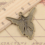 10pcs Charms Butterfly Angel 38x37mm Tibetan Bronze Silver Color Pendants Antique Jewelry Making DIY Handmade Craft