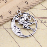 10pcs Charms Butterfly Fairy Moon Angel 31x26mm Tibetan Silver Color Pendants Antique Jewelry Making DIY Handmade Craft Pendant EF3872