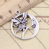 10pcs Charms Butterfly Fairy Moon Angel 31x26mm Tibetan Silver Color Pendants Antique Jewelry Making DIY Handmade Craft Pendant EF3872