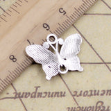 10pcs Charms Butterfly Link Connector 20x25mm Antique Silver Color Pendants Making DIY Handmade Jewelry Factory Wholesale