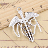 10pcs Charms Caduceus Medical Symbol 43x37mm Tibetan Silver Color Pendants Antique Jewelry Making DIY Handmade Craft