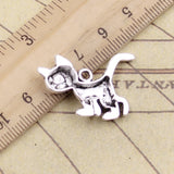 10pcs Charms Cat 30x22mm Tibetan Bronze Silver Color Pendants Antique Jewelry Making DIY Handmade Craft