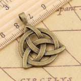10pcs Charms Celtic Knot Amulet 35x27mm Tibetan Bronze Silver Color Pendants Antique Jewelry Making DIY Handmade Craft