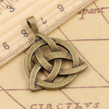 10pcs Charms Celtic Knot Amulet 35x27mm Tibetan Bronze Silver Color Pendants Antique Jewelry Making DIY Handmade Craft