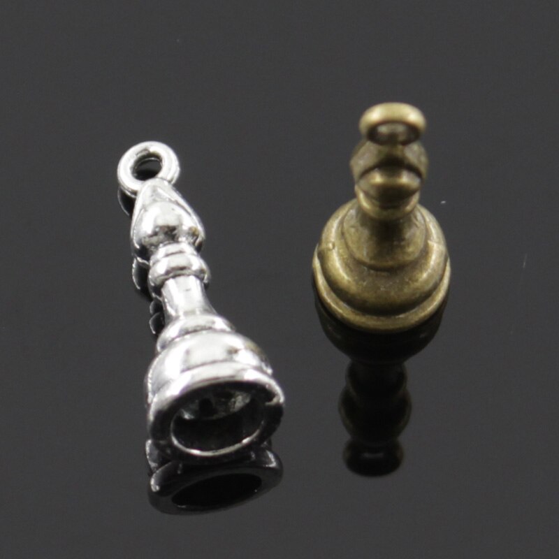 10pcs Charms Chess King Queen Rook Knight Bishop Pawn Tibetan