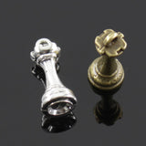 10pcs Charms Chess King Queen Rook Knight Bishop Pawn Tibetan Bronze Silver Color Pendants Antique Jewelry Making DIY Handmade