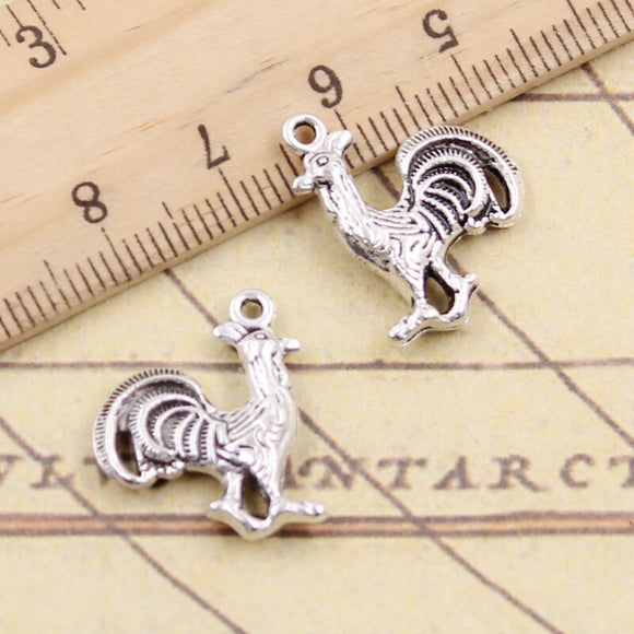10pcs Charms Chicken Cock Rooster 21x16mm Tibetan Silver Color Pendants Antique Jewelry Making DIY Handmade Craft Pendant EF3795