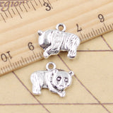 10pcs Charms China Panda Animal 14x17mm Tibetan Silver Color Pendants Antique Jewelry Making DIY Handmade Craft EF3838