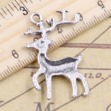10pcs Charms Christmas Deer Sika 37x22mm Tibetan Silver Color Pendants Antique Jewelry Making DIY Handmade Craft
