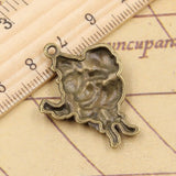 10pcs Charms Christmas Santa Claus Gift 33x25mm Tibetan Bronze Silver Color Pendants Antique Jewelry Making DIY Handmade Craft