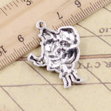 10pcs Charms Christmas Santa Claus Gift 33x25mm Tibetan Bronze Silver Color Pendants Antique Jewelry Making DIY Handmade Craft