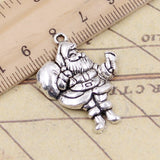 10pcs Charms Christmas Santa Claus Gift 33x25mm Tibetan Bronze Silver Color Pendants Antique Jewelry Making DIY Handmade Craft