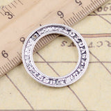 10pcs Charms Circle Forever In My Heart 28x28mm Tibetan Silver Color Pendants Antique Jewelry Making DIY Handmade Craft