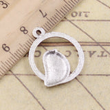 10pcs Charms Circle Little Bird 24x20mm Tibetan Bronze Silver Color Pendants Antique Jewelry Making DIY Handmade Craft