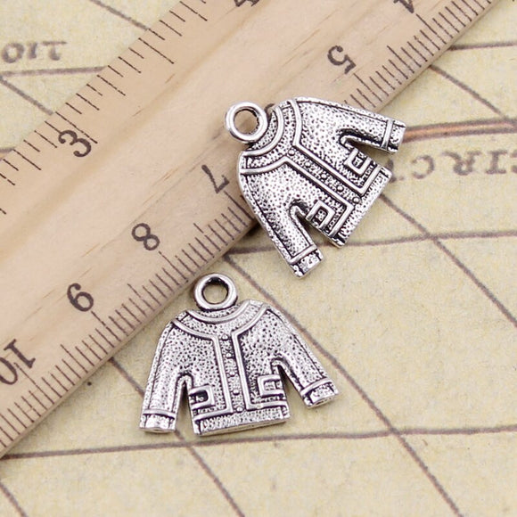 10pcs Charms Cloth Sweater 19x22mm Tibetan Silver Color Pendants Antique Jewelry Making DIY Handmade Craft Pendant