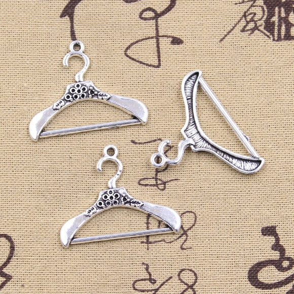 10pcs Charms Cloths Stand Hanger 37x29mm Antique Bronze Silver Color Pendants DIY Craft Making Findings Handmade Tibetan Jewelry