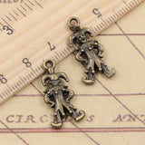 10pcs Charms Clown Joker Jester 25x12mm Tibetan Bronze Silver Color Pendants Antique Jewelry Making DIY Handmade Craft EF4633
