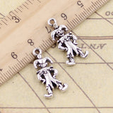 10pcs Charms Clown Joker Jester 25x12mm Tibetan Bronze Silver Color Pendants Antique Jewelry Making DIY Handmade Craft EF4633