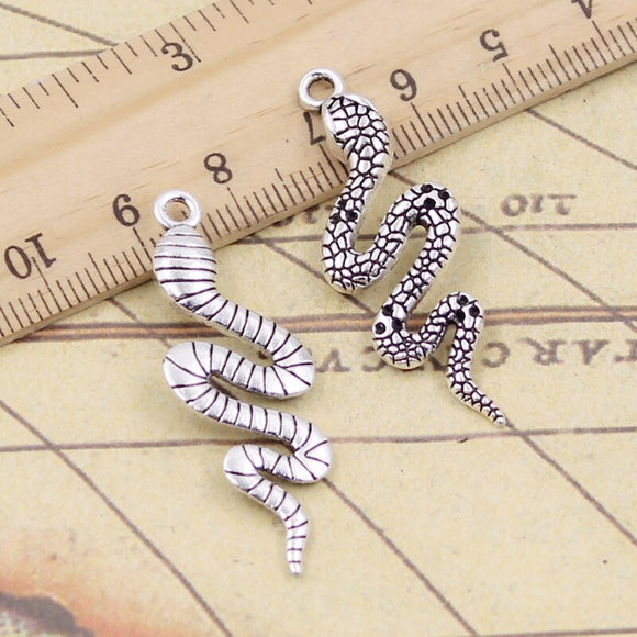 10pcs Charms Cobra Snake 42x14mm Tibetan Silver Color Pendants Antique Jewelry Making DIY Handmade Craft