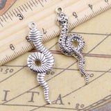 10pcs Charms Cobra Snake 46x15mm Tibetan Silver Color Pendants Antique Jewelry Making DIY Handmade Craft Pendant