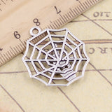 10pcs Charms Cobweb Spider Halloween 29x27mm Tibetan Silver Color Pendants Antique Jewelry Making DIY Handmade Craft Pendant