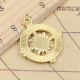 10pcs Charms Compass 28x24mm Tibetan Bronze Silver Color Pendants Antique Jewelry Making DIY Handmade Craft