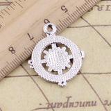 10pcs Charms Compass 28x24mm Tibetan Bronze Silver Color Pendants Antique Jewelry Making DIY Handmade Craft