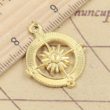 10pcs Charms Compass 28x24mm Tibetan Bronze Silver Color Pendants Antique Jewelry Making DIY Handmade Craft