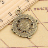 10pcs Charms Compass 28x24mm Tibetan Bronze Silver Color Pendants Antique Jewelry Making DIY Handmade Craft
