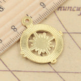 10pcs Charms Compass 28x24mm Tibetan Bronze Silver Color Pendants Antique Jewelry Making DIY Handmade Craft