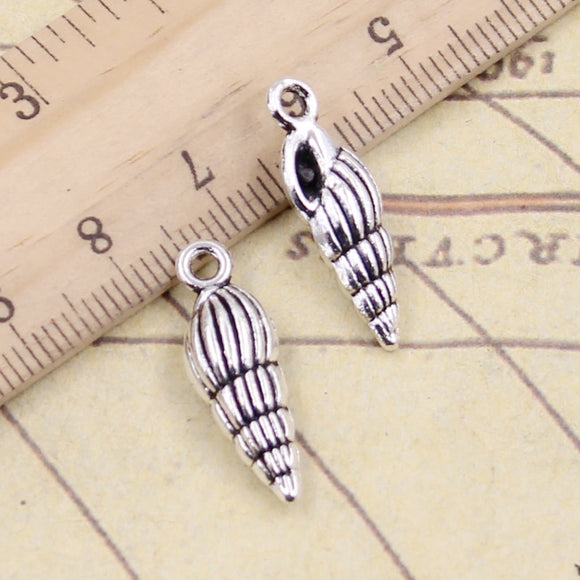 10pcs Charms Conch Shell 24x8mm Tibetan Silver Color Pendants Antique Jewelry Making DIY Handmade Craft