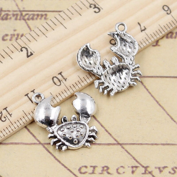 10pcs Charms Crab 20x19mm Tibetan Silver Color Pendants Antique Jewelry Making DIY Handmade Craft