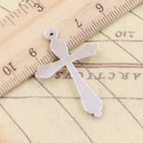 10pcs Charms Cross 37x25mm Tibetan Silver Color Pendants Antique Jewelry Making DIY Handmade Craft