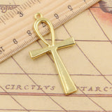 10pcs Charms Cross Egyptian Ankh Life Symbol 52x28mm Tibetan Bronze Silver Color Pendants Antique Gold Making DIY Handmade Craft