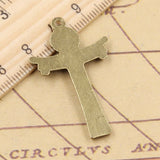 10pcs Charms Cross Jesus 40x24mm Tibetan Bronze Silver Color Pendants Antique Jewelry Making DIY Handmade Craft