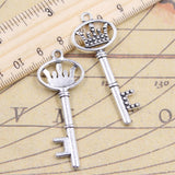 10pcs Charms Crown Treasure Box Key 53x20mm Tibetan Silver Color Pendants Antique Jewelry Making DIY Handmade Craft