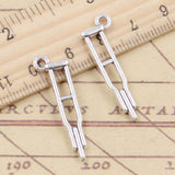 10pcs Charms Crutch Walking Stick 32x10mm Tibetan Silver Color Pendants Antique Jewelry Making DIY Handmade Craft