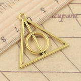 10pcs Charms Deathly Hallows 32x31mm Tibetan Bronze Gold Silver Color Pendants Antique Jewelry Making DIY Handmade Craft