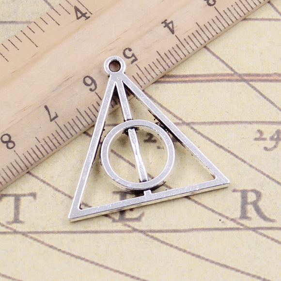 10pcs Charms Deathly Hallows 32x31mm Tibetan Bronze Gold Silver Color Pendants Antique Jewelry Making DIY Handmade Craft